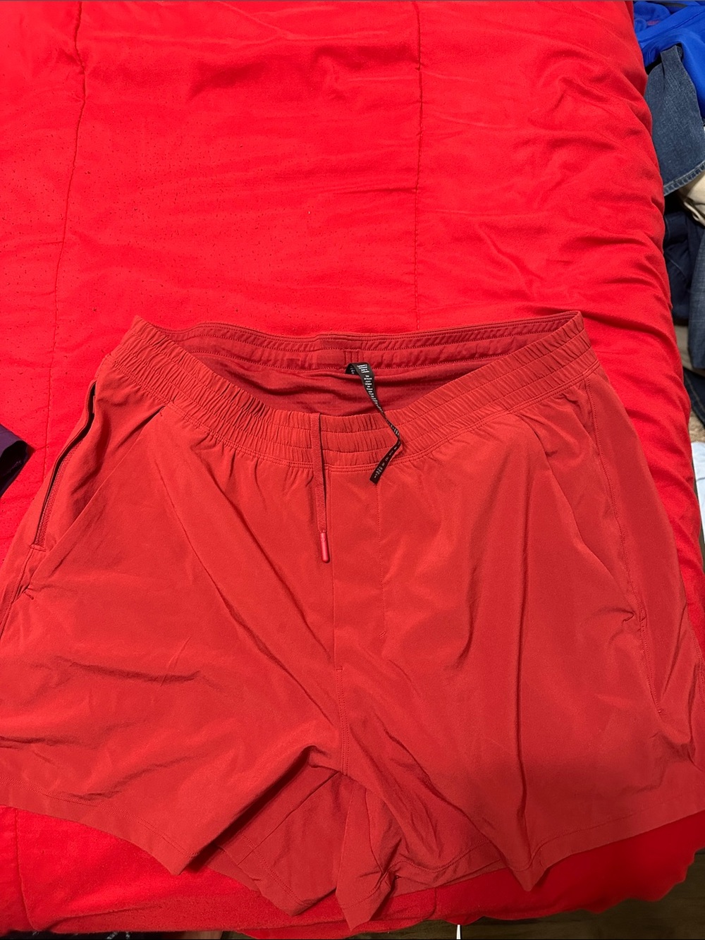 lululemon athletica Men's Bright Red Athletic Drawstring Shorts